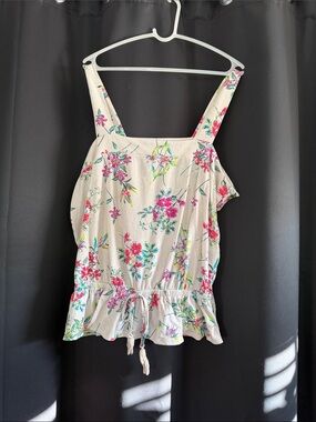 Time and True Floral Tie-Waist Sleeveless Top